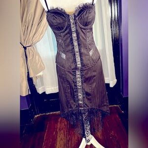 Vtg *MINT* 90’s Lip Service Lace and Pinstripe matching set!